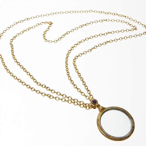Double chain mirror necklace