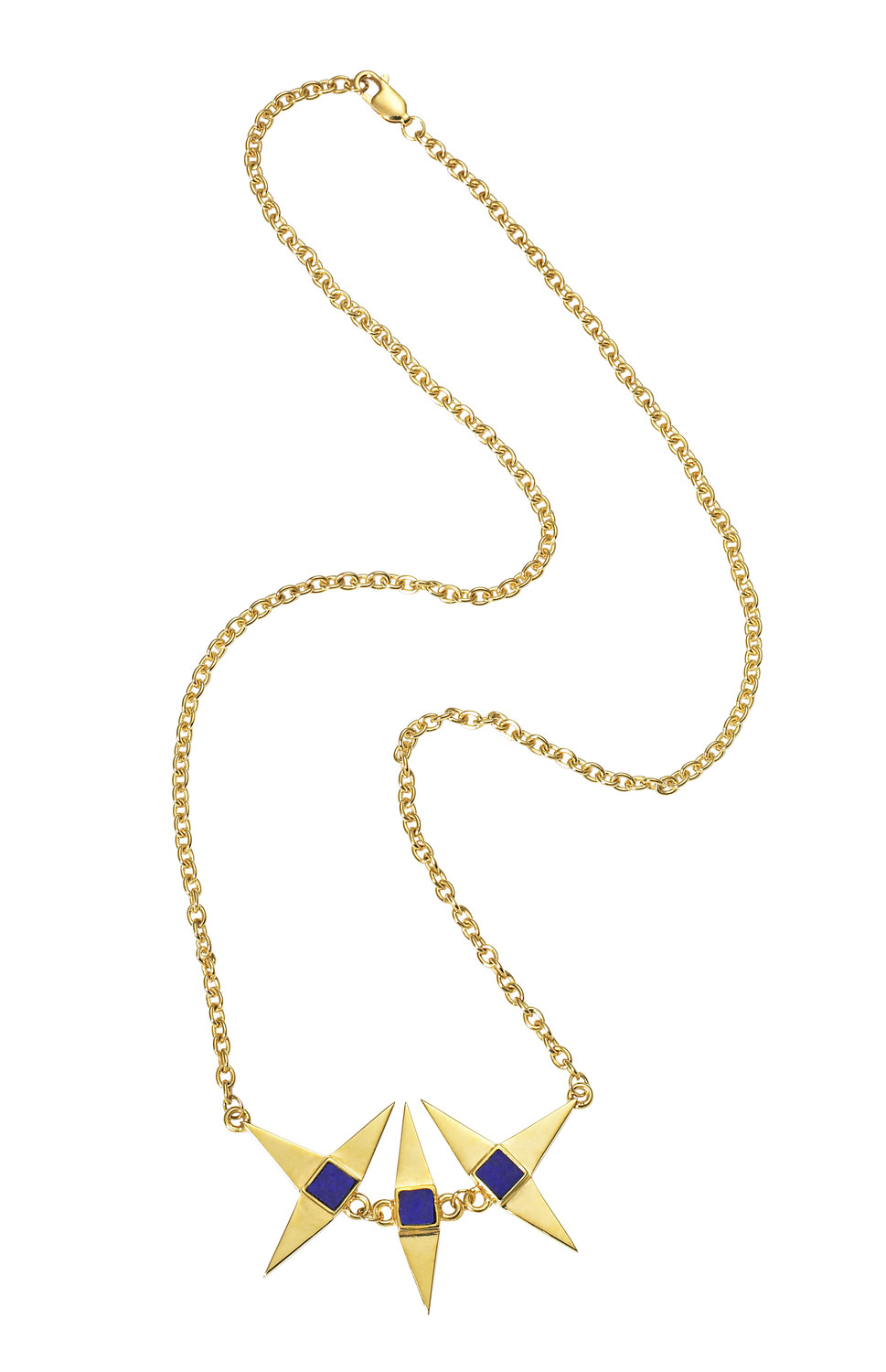 Lapis 8 Spike Necklace