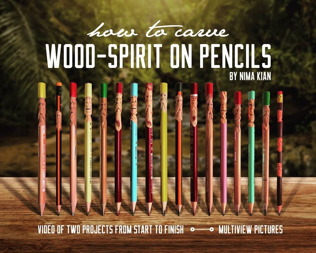 How to carve wood-spirit on pencils