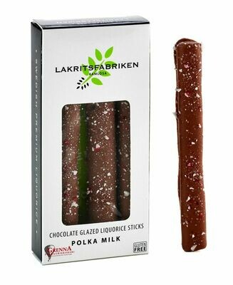 Liquorice Sticks Milk Chocolate & Polka 45g Liquorice Sticks Milk Chocolate & Polka 45g