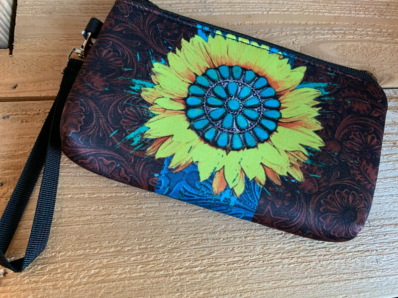 Wristlet- Sunflower Tooled