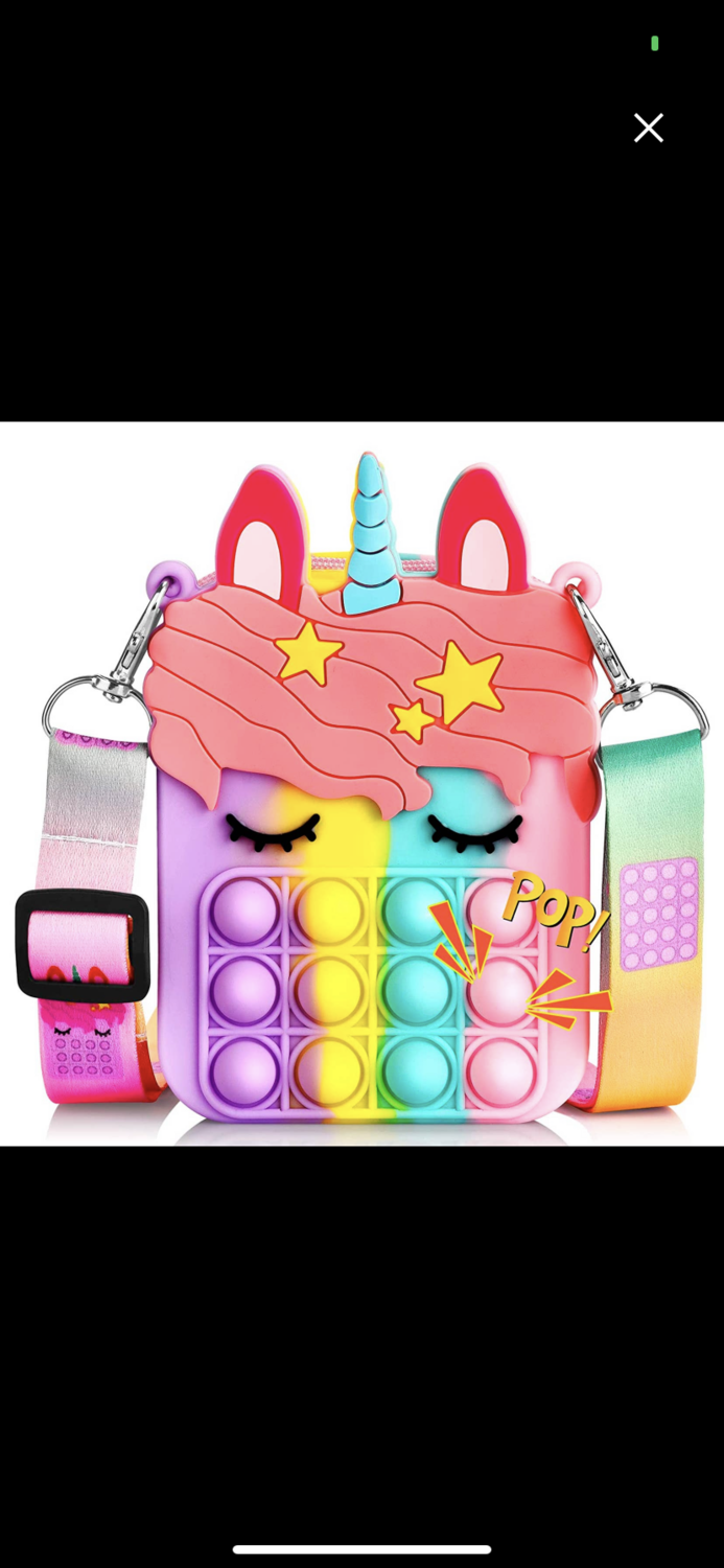 Unicorn Pop It Shoulder/Crossbody Purse.