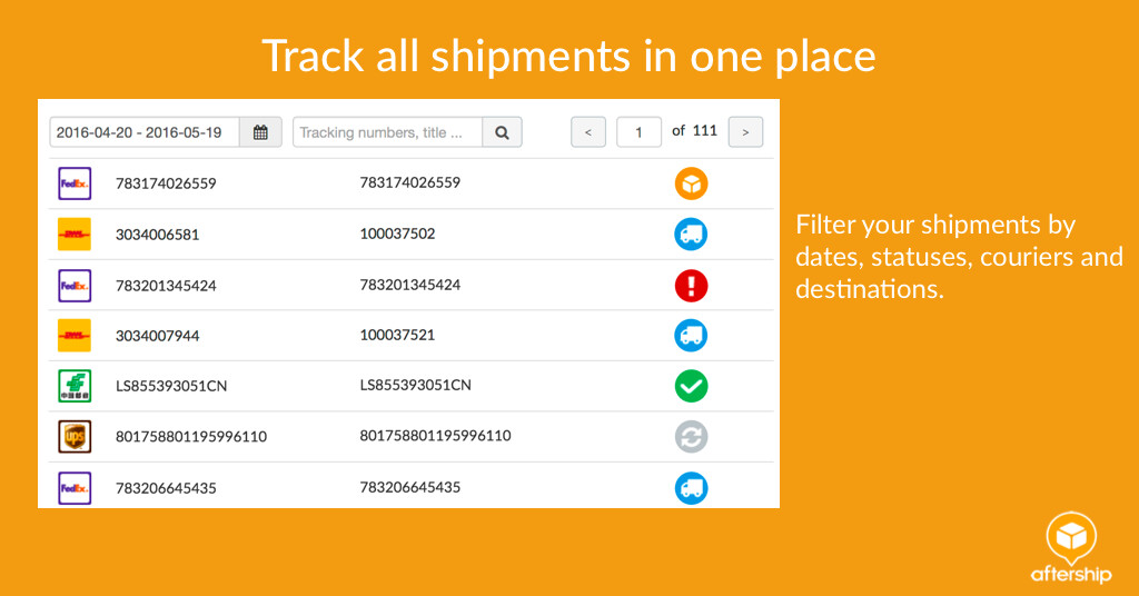 Tracking & Delivery Updates