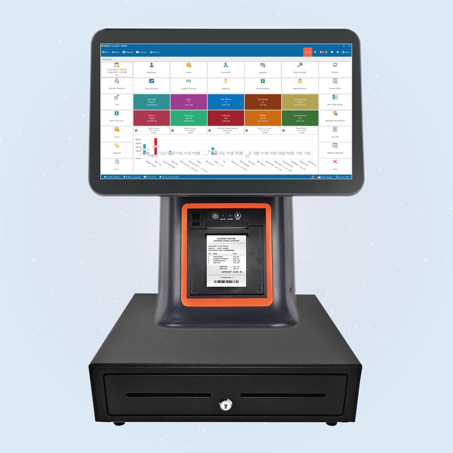 Ezi-Pos Black Pos With Built-In Printer