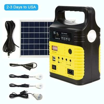 GENERADOR SOLAR CON RADIO 10W AMARILLO TODO EN UNO