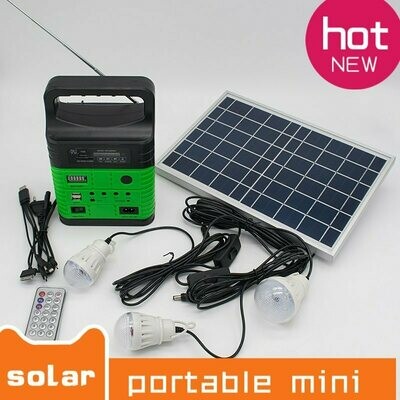 GENERADOR SOLAR CON RADIO 10W VERDE TODO EN UNO