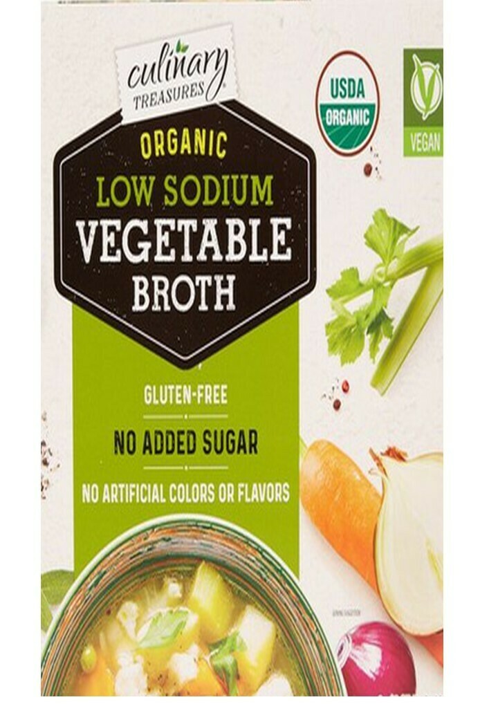 Culinary Treasures Organic Vegetable Broth 32 oz Low Sodium