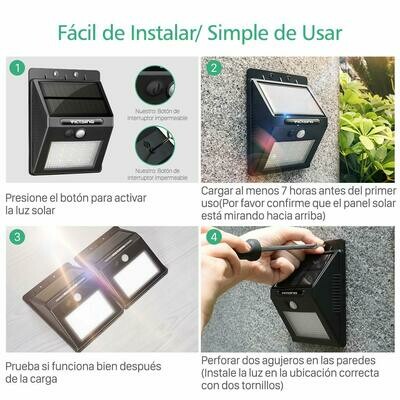 Luz Solar Led para Exterior con sensor motion 30 LED