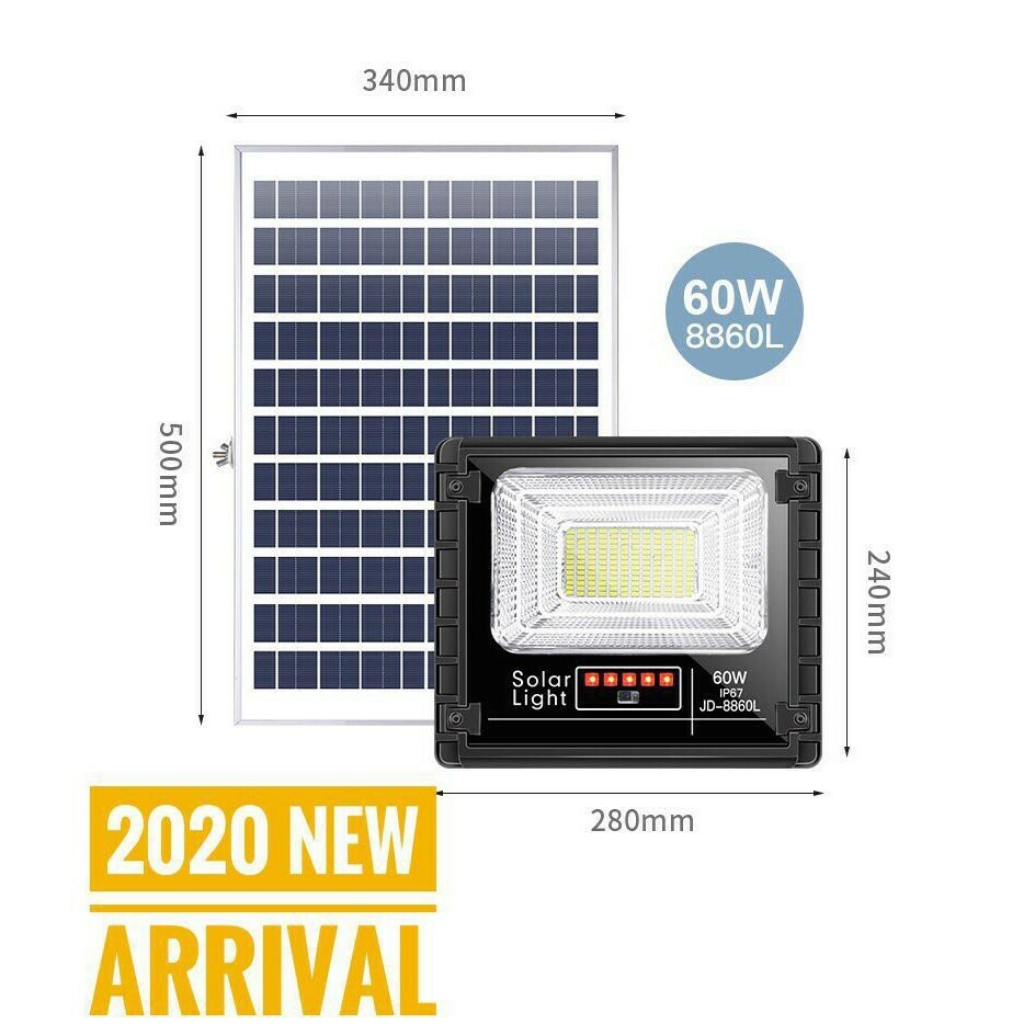 FOCO SOLAR EXTERIOR 60W CONTROL REMOTO