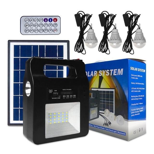 GENERADOR SOLAR CON RADIO NEGRO