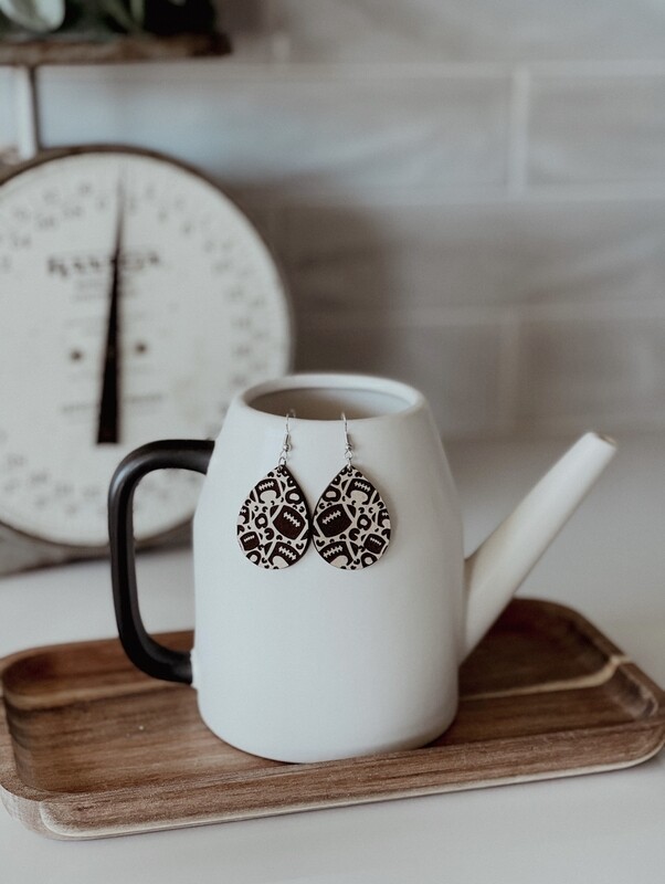 LEOPARD FOOTBALL EARRINGS