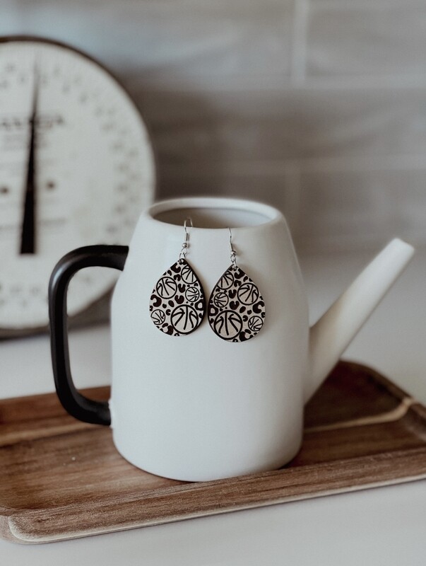 LEOPARD BASKETBALL EARRINGS