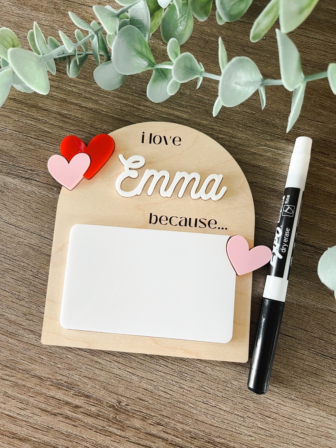 PERSONALIZED DRY ERASE LOVE MINI SIGN