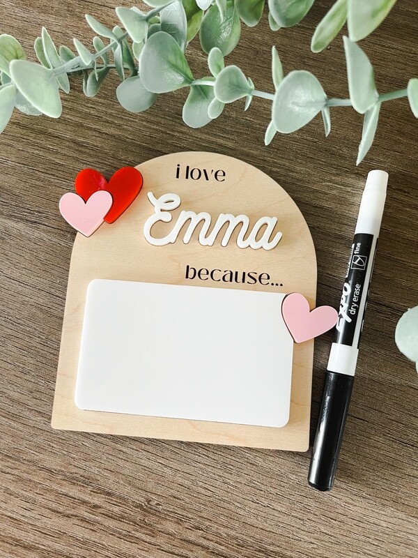 PERSONALIZED DRY ERASE LOVE MINI SIGN