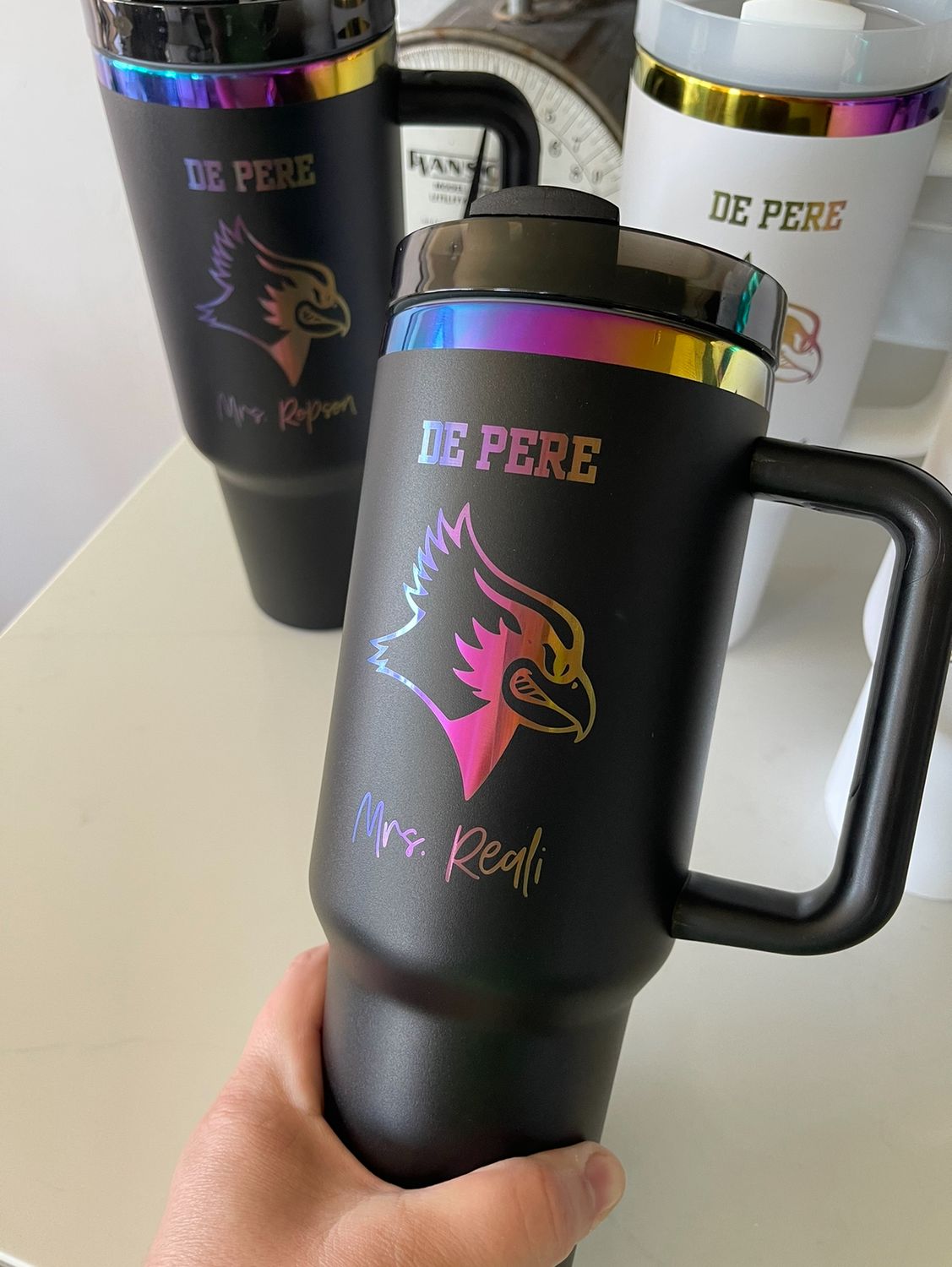 40oz LASER ENGRAVED RAINBOW TUMBLER
