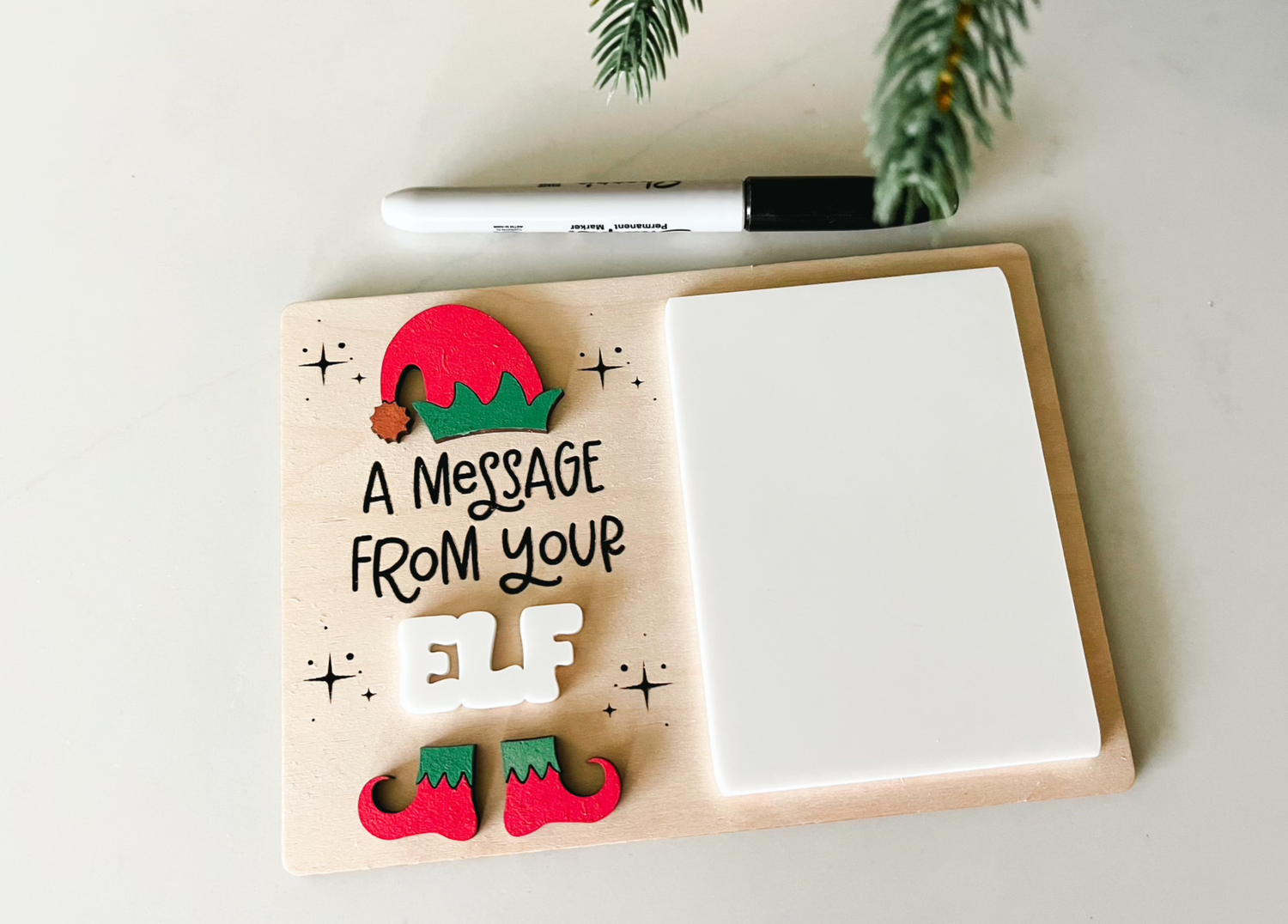 A MESSAGE FROM YOUR ELF DRY ERASE BOARD