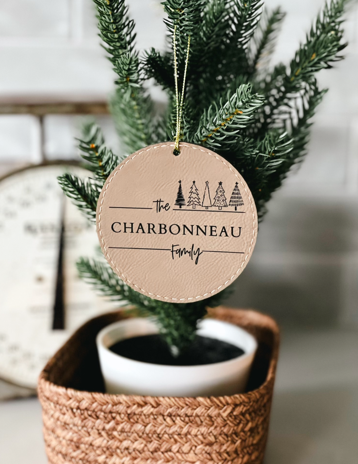 PERSONALIZED LEATHERETTE ORNAMENT