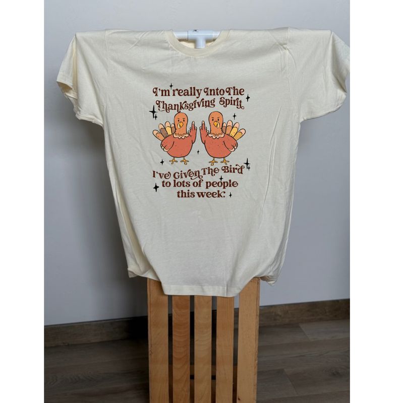 GIVING THE BIRD THANKSGIVING TEE