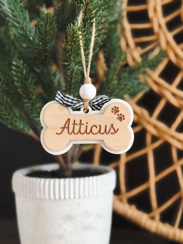 PERSONALIZED BONE ORNAMENT