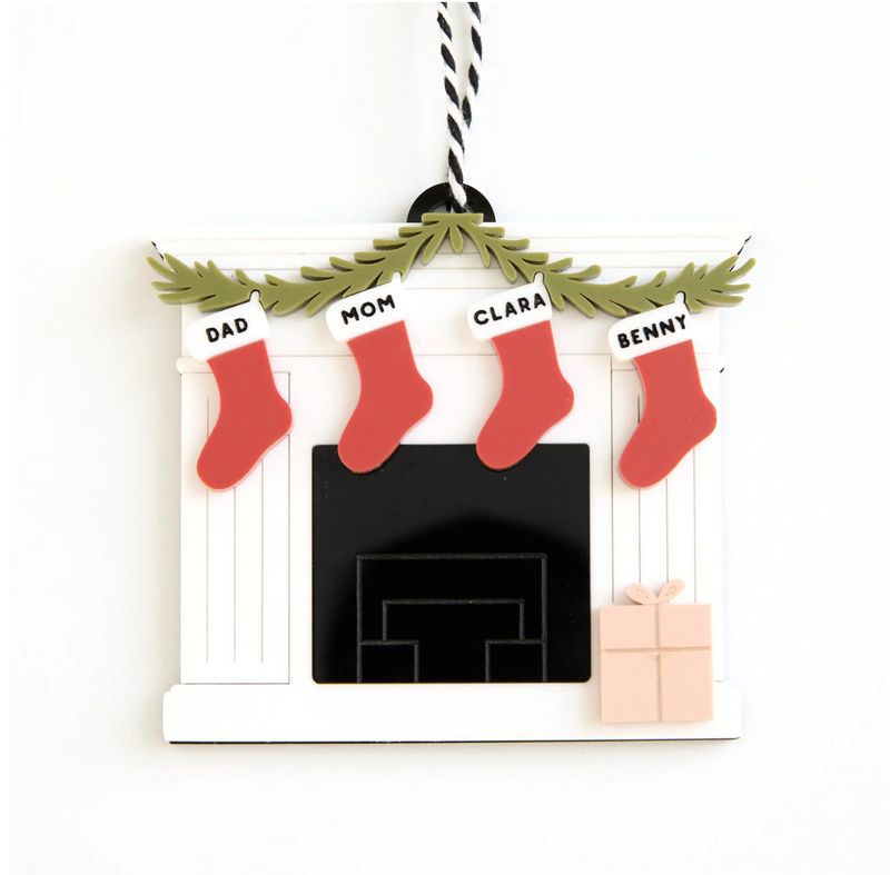 PERSONALIZED FAMILY FIREPLACE ORNAMENT