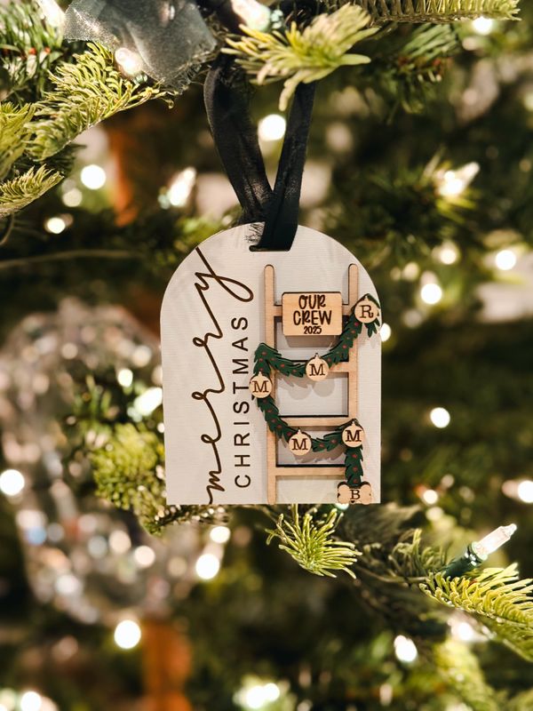 MERRY CHRISTMAS LADDER ORNAMENT
