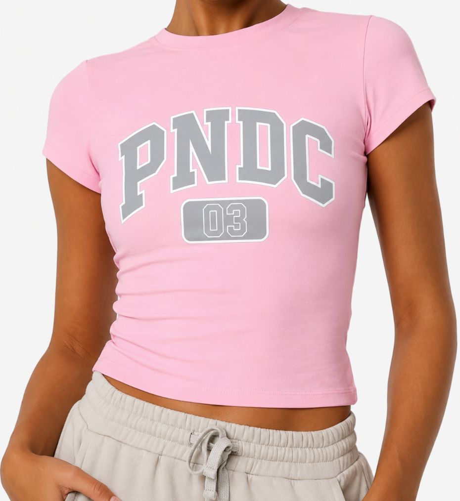WOMENS CROPPED LIGHT PINK TEE