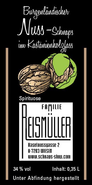 Nuss-Schnaps im Kastanienholzfass