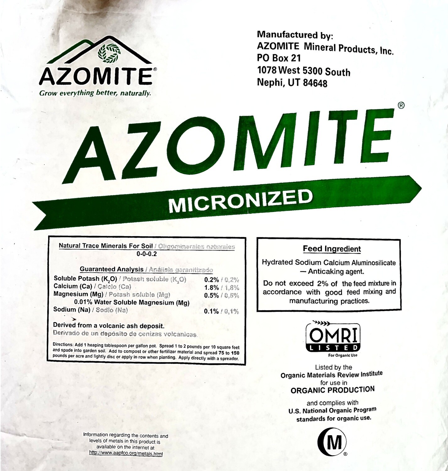 Azomite (Vulkanasche) 20 kg