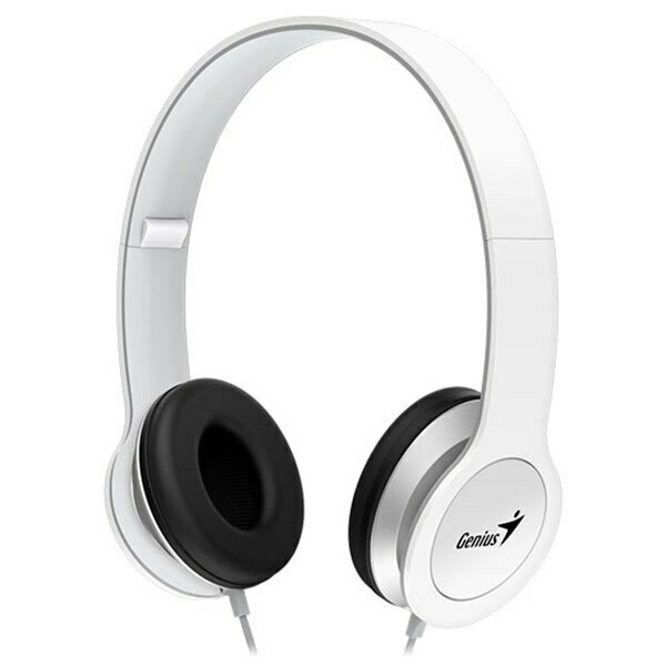 Genius HS-M430 - Audífono con Micrófono, Controles en Línea, Desplegable, Conector 3.5mm, Blanco