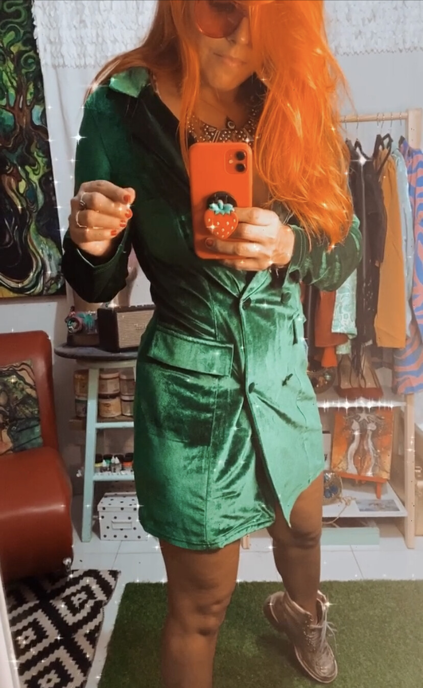 OMG! Green Velvet blazer
