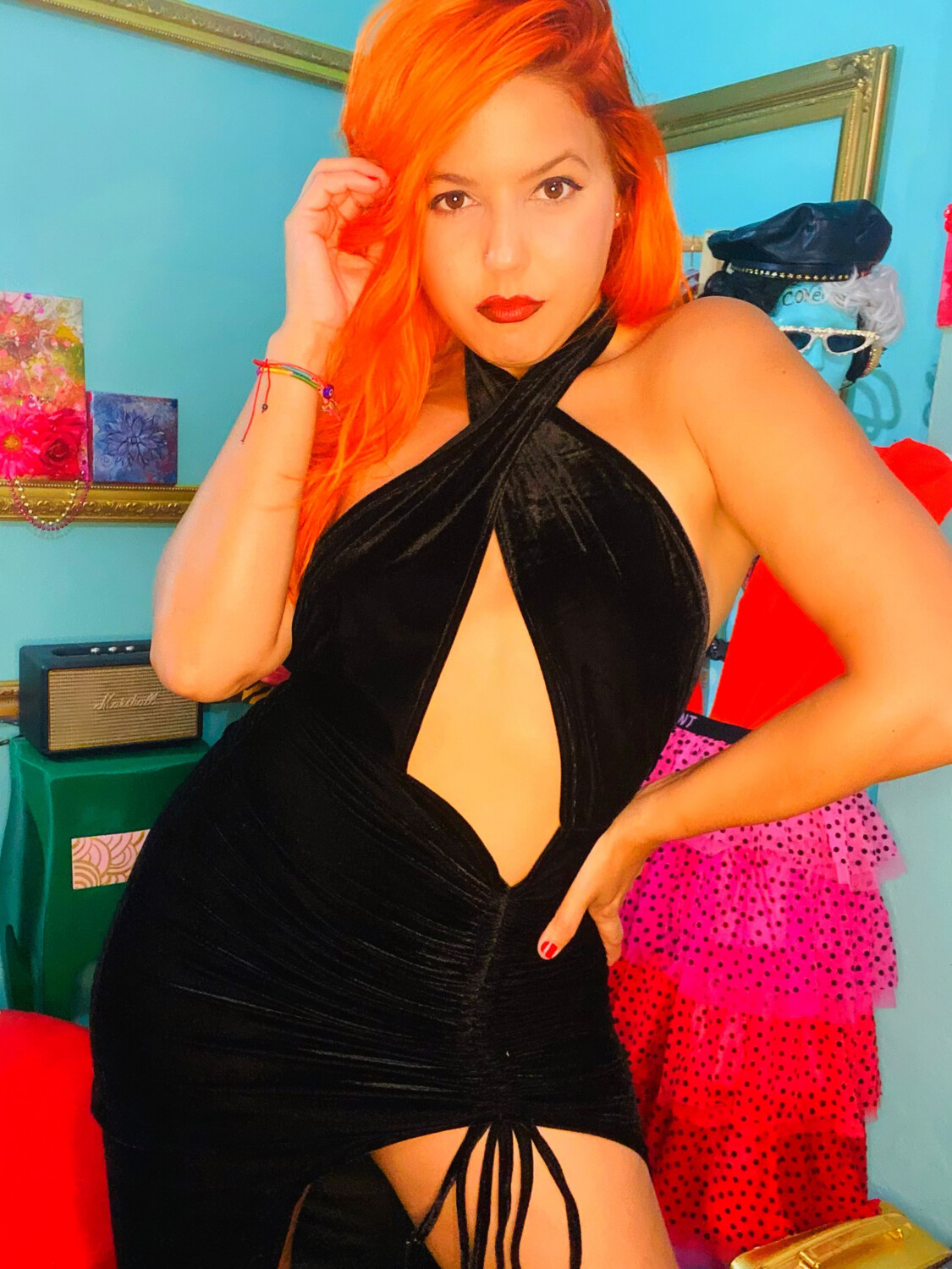 Black Velvet fire dress