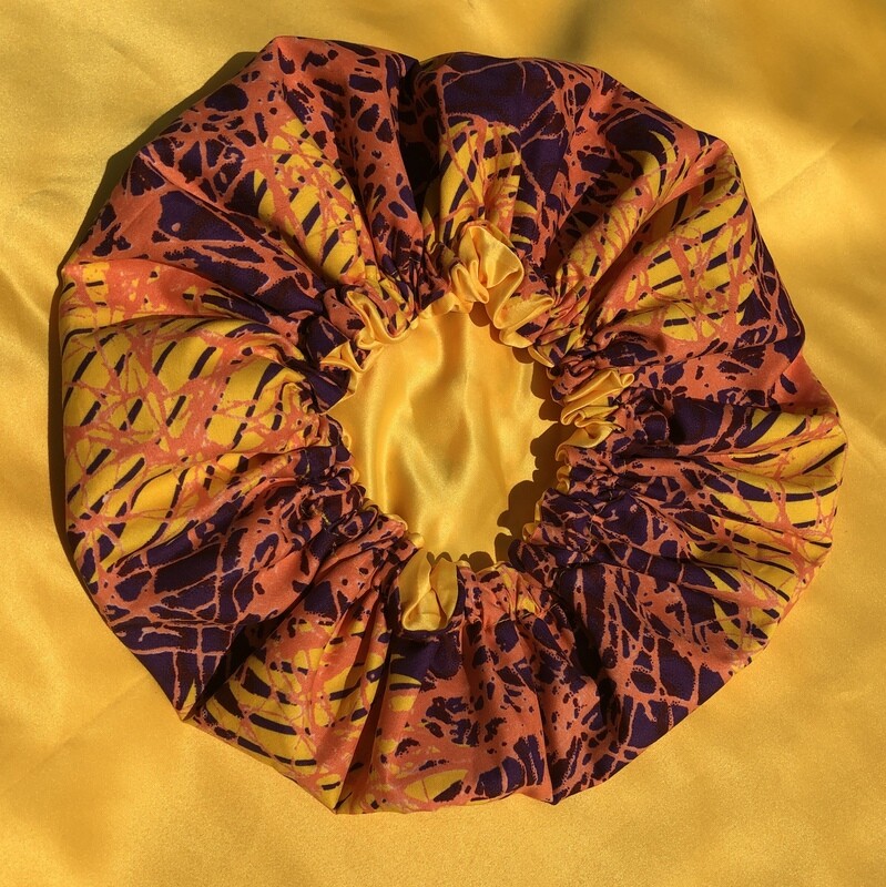 Ankara Reversible Bonnet lined with Satin