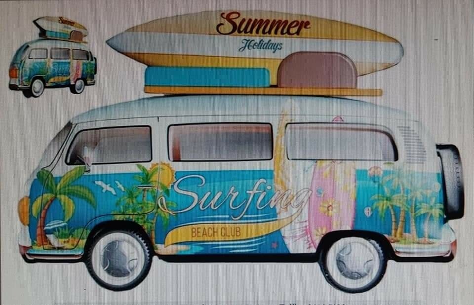 Enseigne non lumineuse combi vw bleu