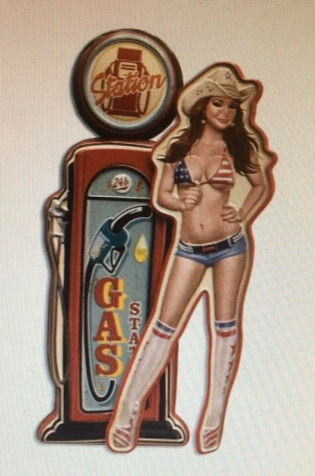 garage pin&#39;up avec pompe gas station