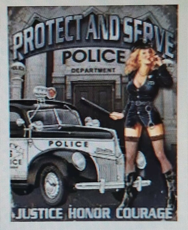 police pin&#39;up protect and serve