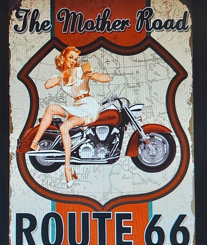 moto pin&#39;up  the mother road RT66