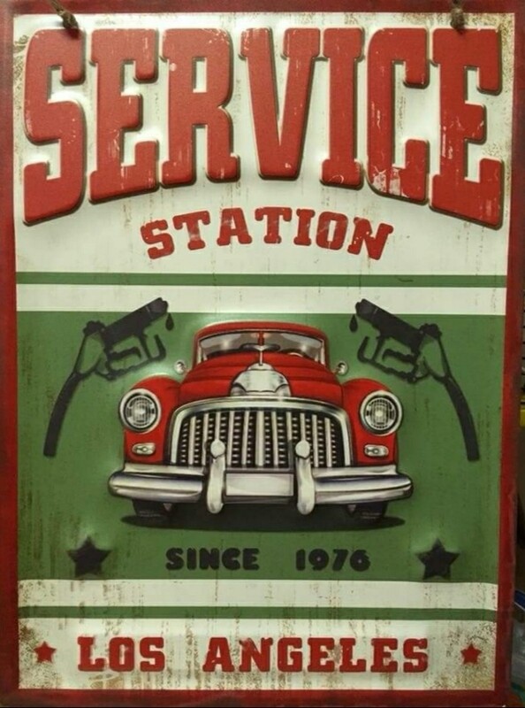 garage voiture service station Los Angeles 1976