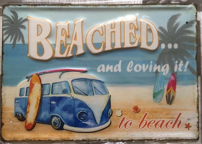 vw combi beached