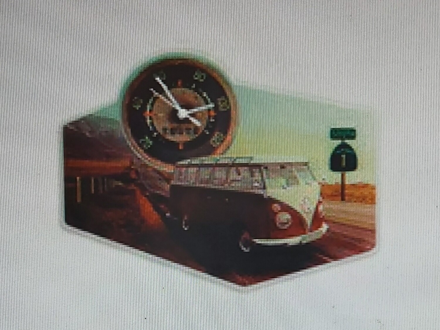 Horloge licence vw combi rouge california