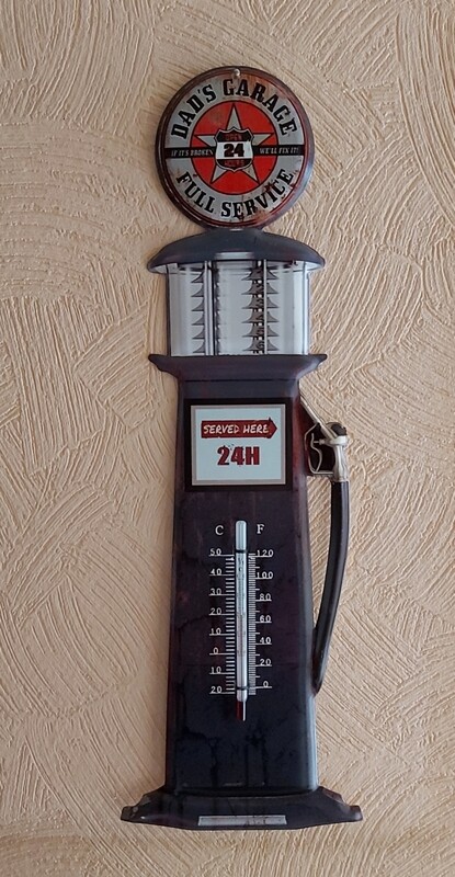 Thermomètre pompe bleu