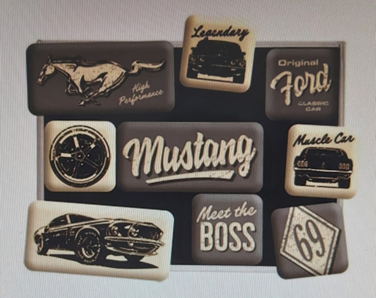 Boîte de 9 aimants Ford Mustang