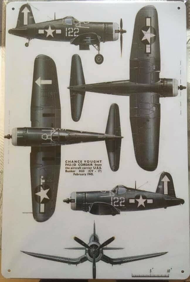 Plaque avion corsair F4U