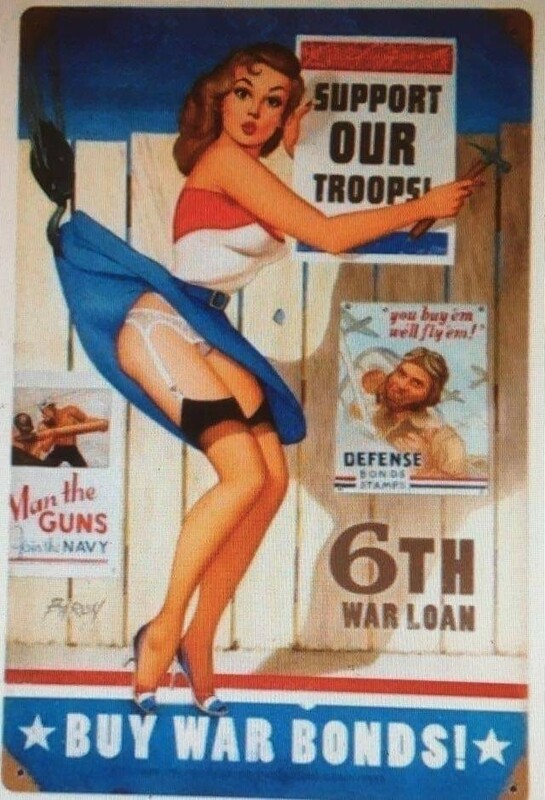 Plaque pin&#39;up 6TH 