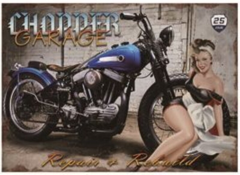 garage moto pin&#39;up chopper