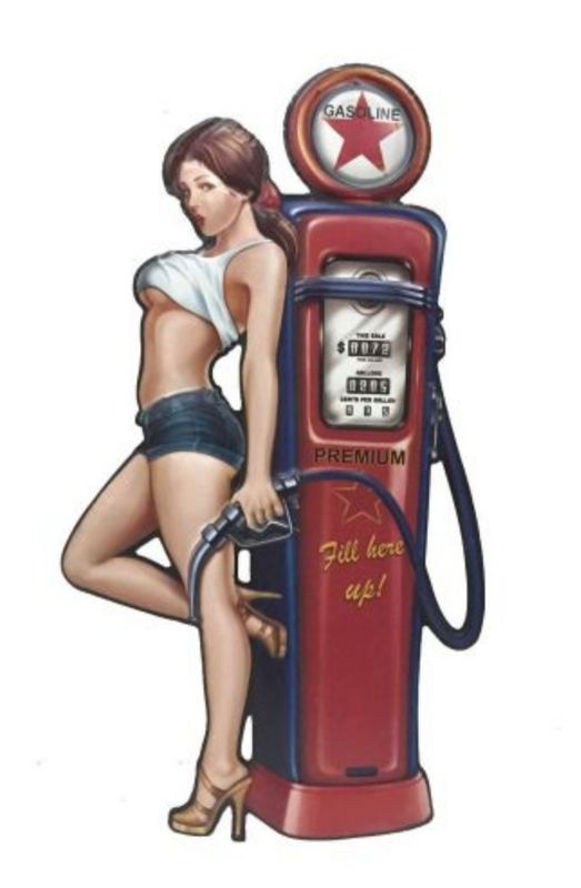 garage pin&#39;up avec pompe gasoline premium