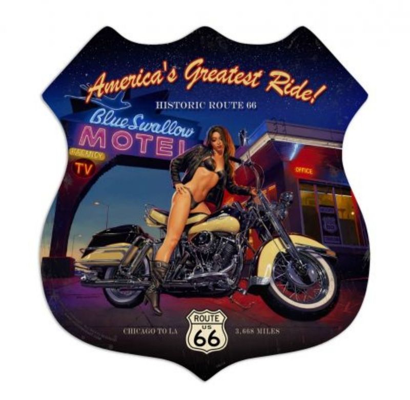 moto pin&#39;up Harley Davidson america&#39;s RT66