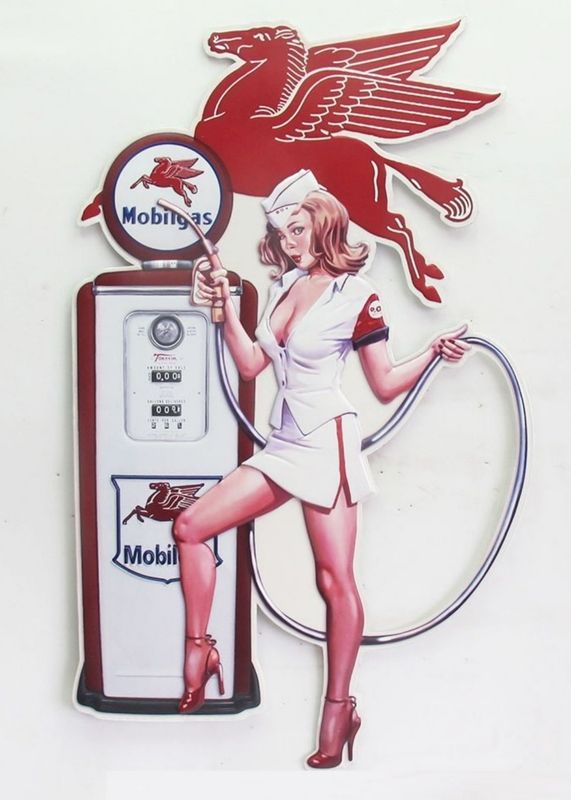 garage pompe mobilgas pin-up