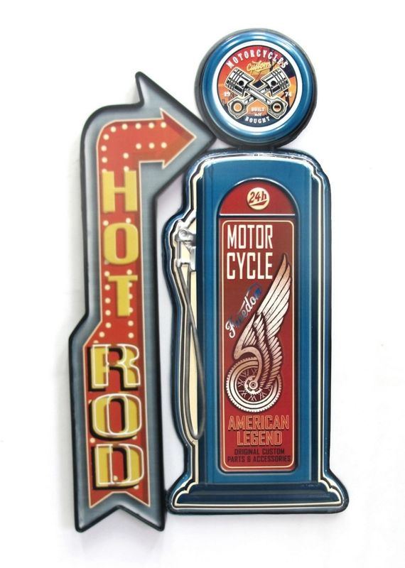 Enseigne non lumineuse hot rod motorcycle
