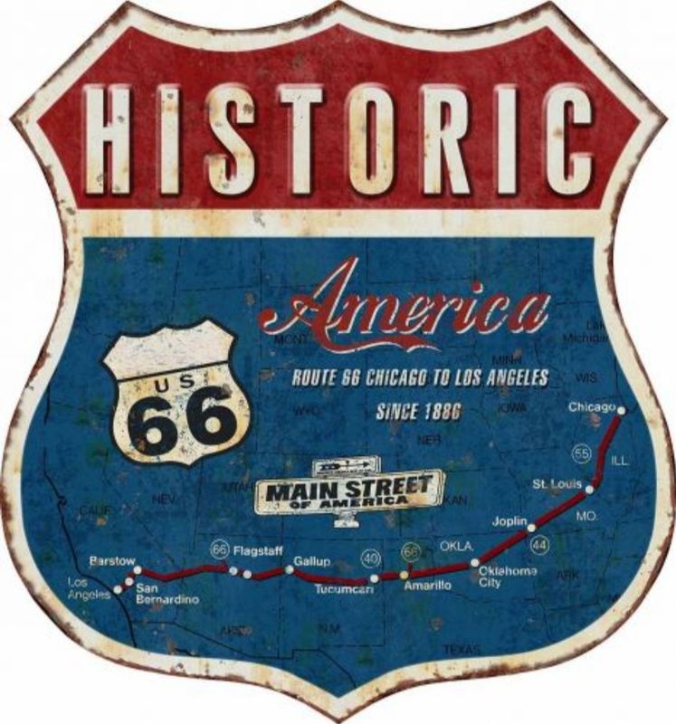 Ecusson historique RT66 schéma usa