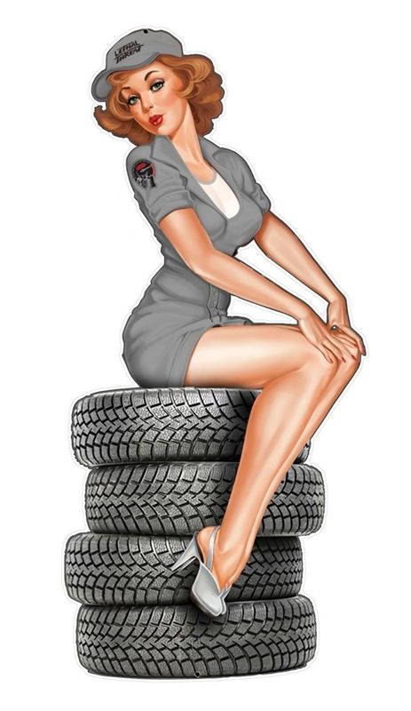 garage pin-up pneus